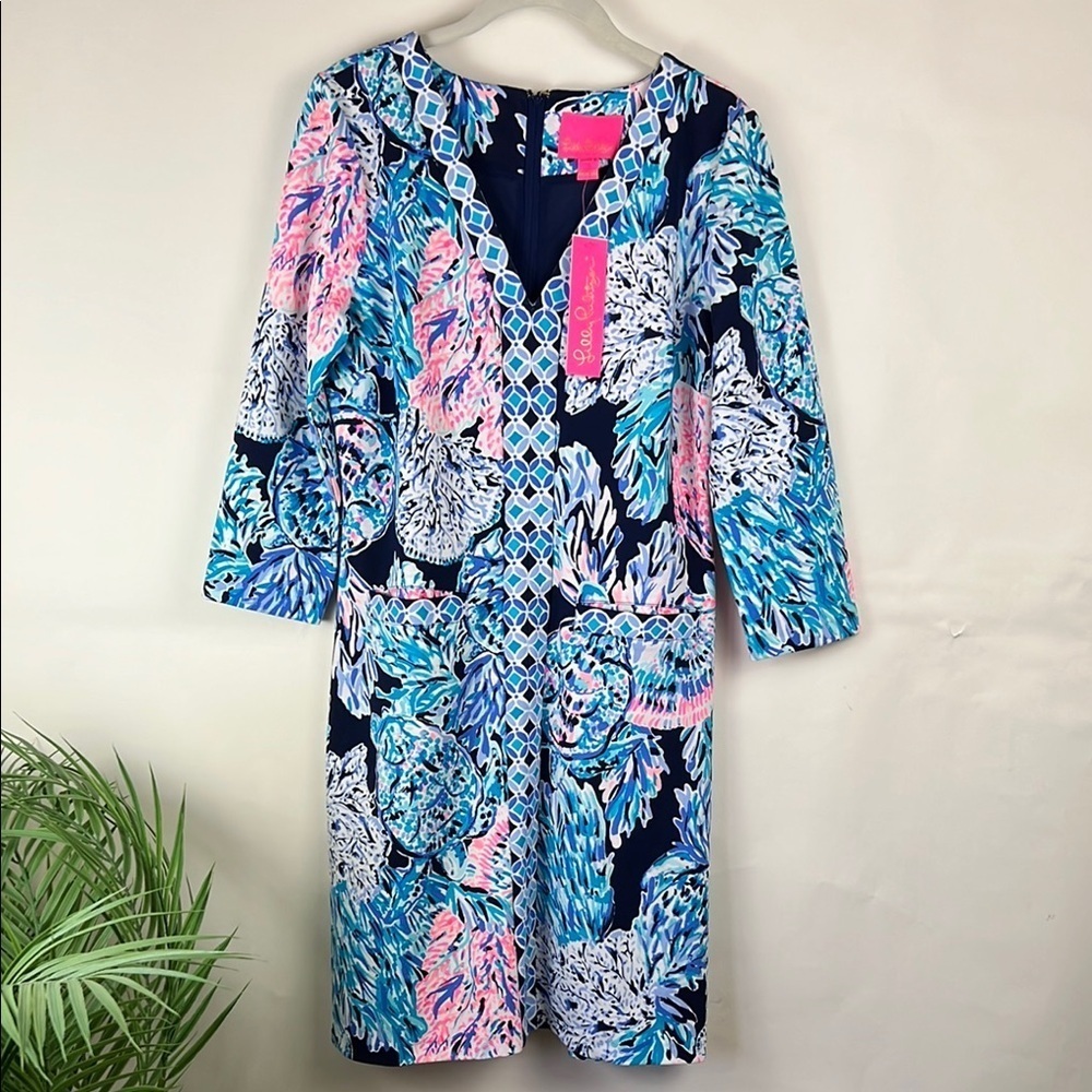 Lilly Pulitzer Blue and White Resort Midi Dress